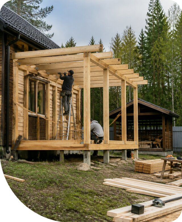 Строительство пристроек и построек на участке в Ногинске